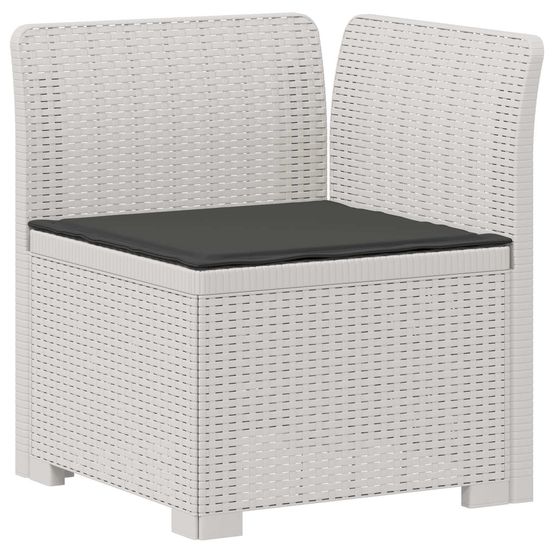 Canapé de jardin 1 place avec coussin look rotin pp blanc
