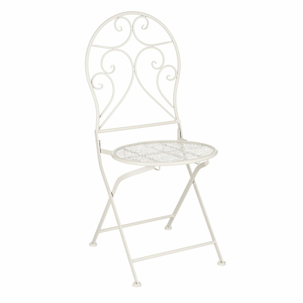Mica decorations chaise de jardin tierra - 40x40x92 cm - fer - beige