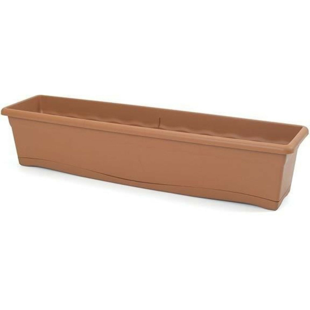 Jardinière rectangulaire ø 80 x 20 cm avec plateau - terracotta