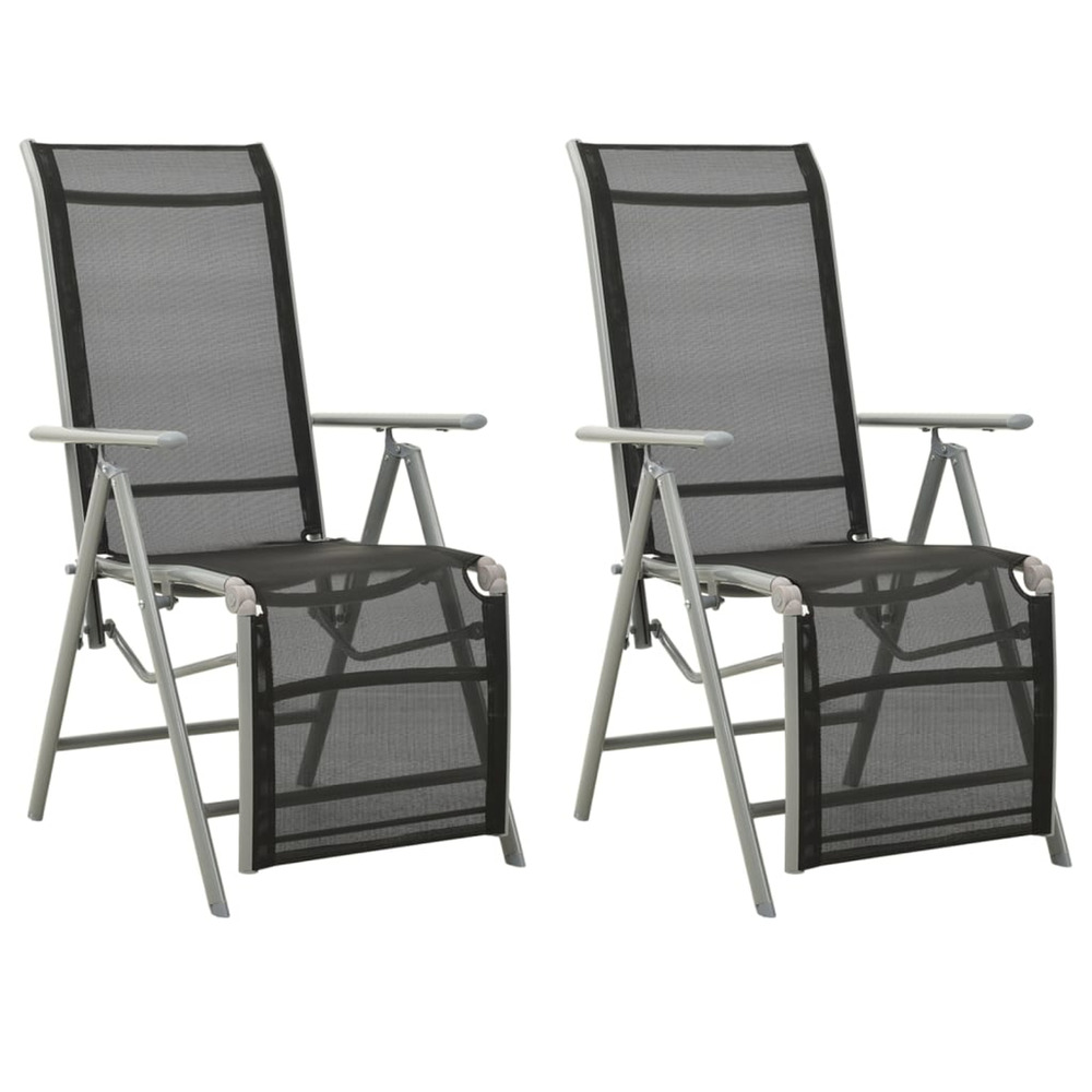 Chaises de jardin lot de 2 textilène et aluminium argenté