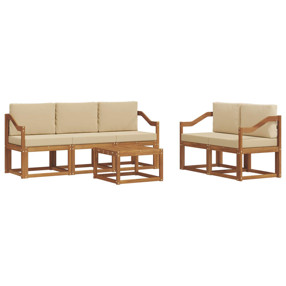 Ensemble de canapés d'extérieur 6 pcs naturel et beige