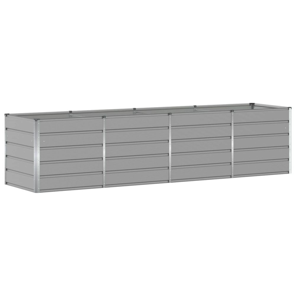 Jardinière d'extérieur gris clair 320 x 80 x 75 cm acier