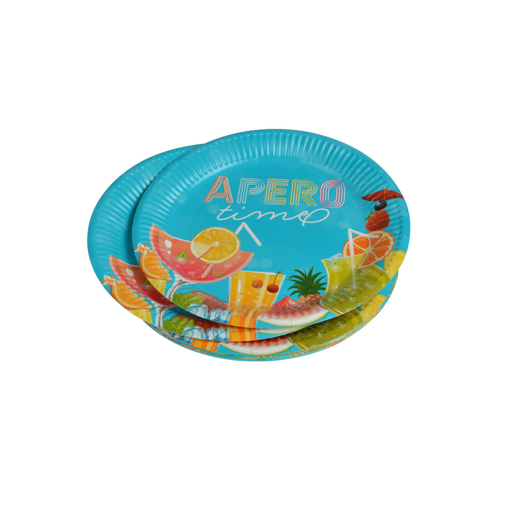 Set de 10 assiettes en carton apero times