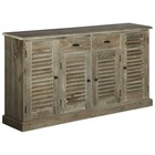 Buffet bahut armoire console meuble de rangement bois de melia azedarach massif 145 cm