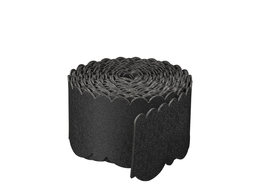 Bordure de jardin décorative 2 motifs en pe recyclé, 12 x h13 cm, coloris noir