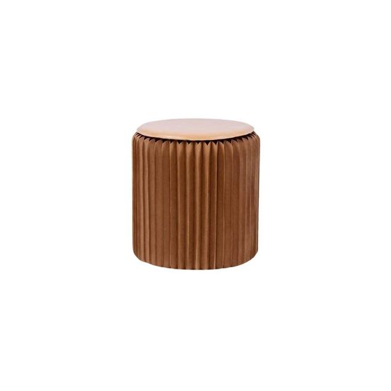 Pouf design en carton plié 35 cm kraft