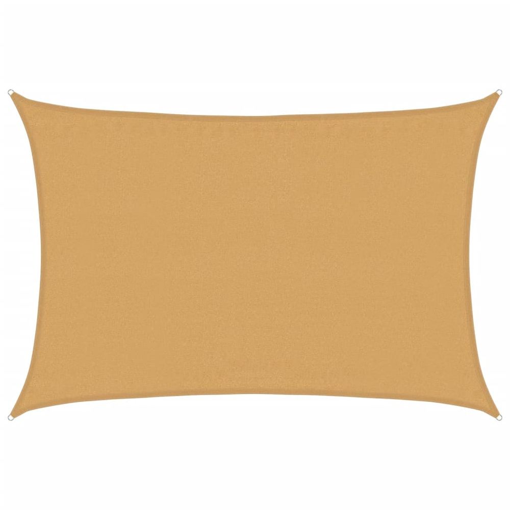Voile d'ombrage 160g/m² rectangulaire sable 3,5x4,5 m pehd