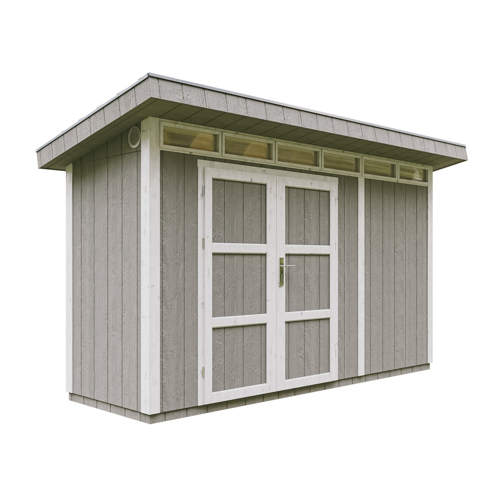 Abri de jardin à base de bois en panneaux lp smartside 4m²-avec sol l161xl412xh239cm-timbela m902a-couleur de peinture tundra grey