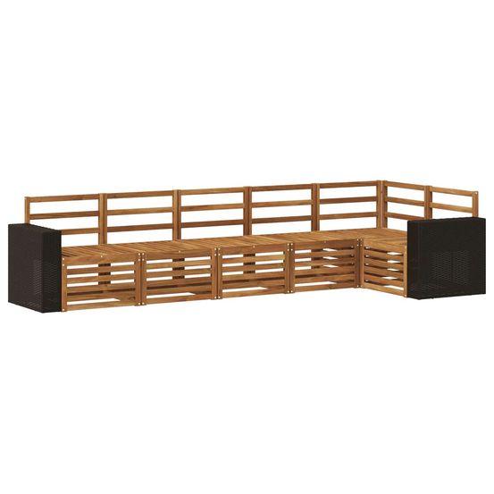 Ensemble de canapés d'extérieur 6 pc naturel polyester
