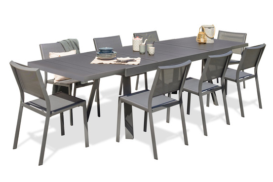 Ensemble repas stockholm 200/300 8 chaises en aluminium