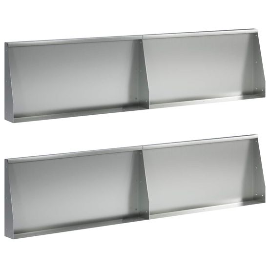Mur de soutènement 4 pc 80 x 12 x 40 cm acier galvanisé argenté