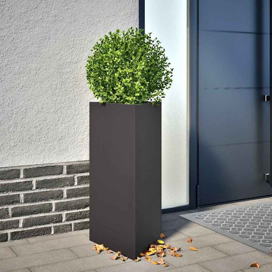 Jardinière triangulaire en acier pour jardin balcon 70cm noir