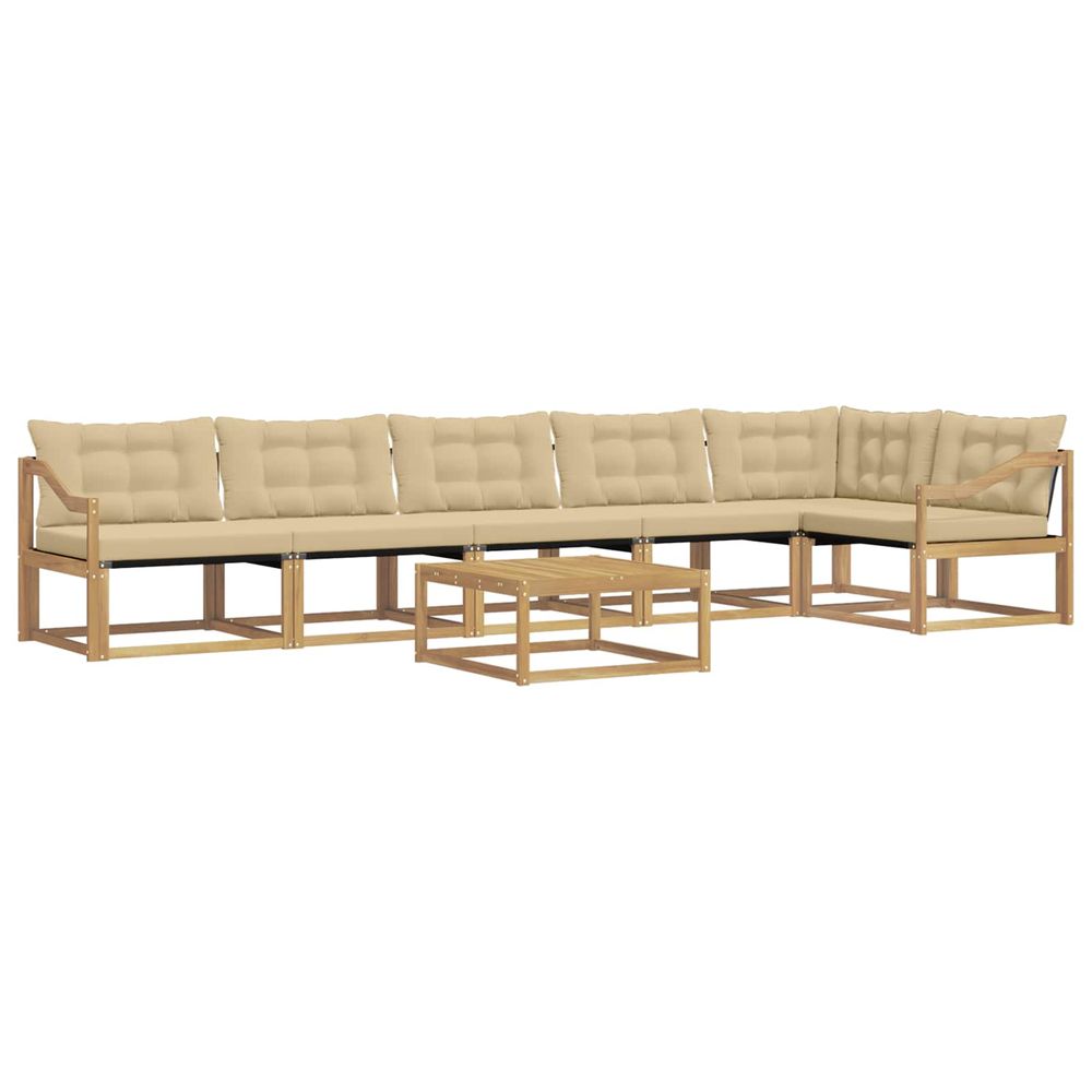 Ensemble de canapés d'extérieur 7 pc blanc et beige