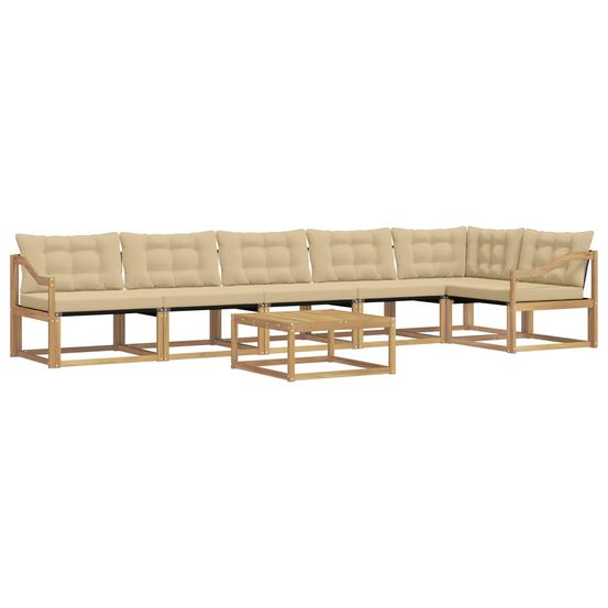 Ensemble de canapés d'extérieur 7 pc blanc et beige