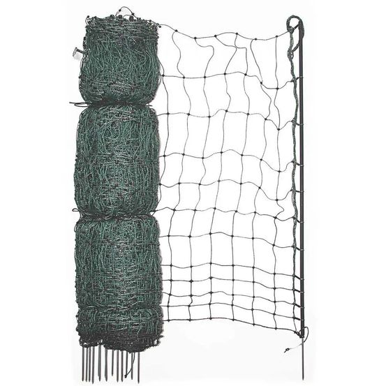 Filet poule électrique vert h110 cm longueur 25 m double pointe