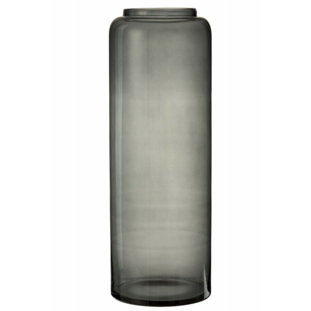 Vase droit long en verre gris