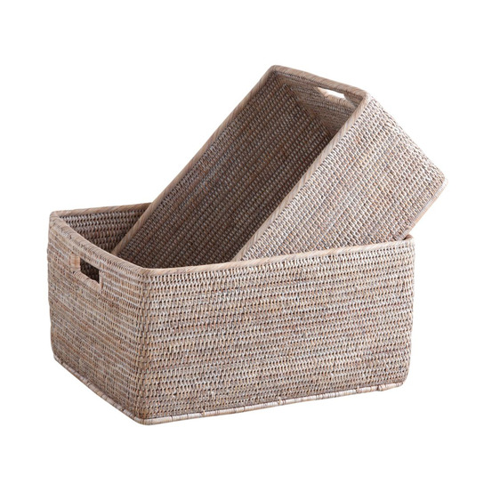 Corbeilles de rangement en rotin (lot de 2)