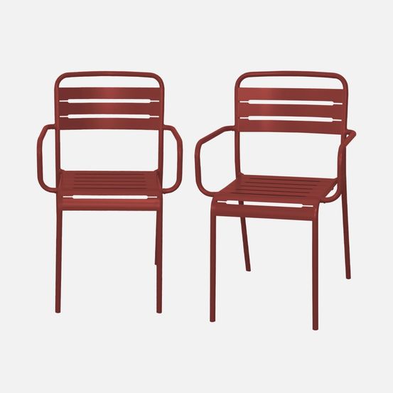 Lot de 2 fauteuils de jardin acier, amélia l50.4 x p53 x h79.5 cm
