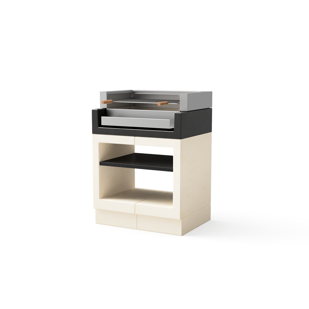 Barbecue kitaway grilll inox plinthe noir&blanc