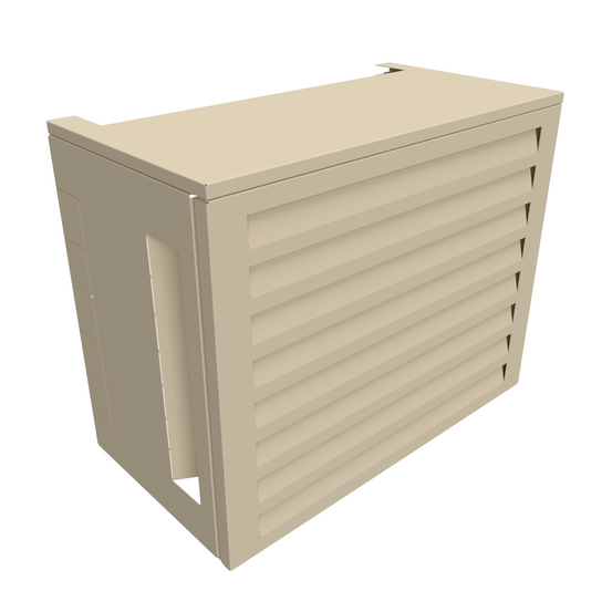 Cache-climatiseur, atole en aluminium thermolaqué - taille 1 : h. 80 x l. 100 x p. 54 cm - crème