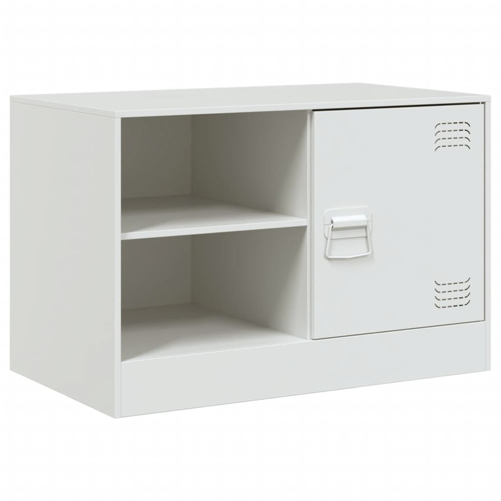 Meuble tv blanc 67x39x44 cm acier
