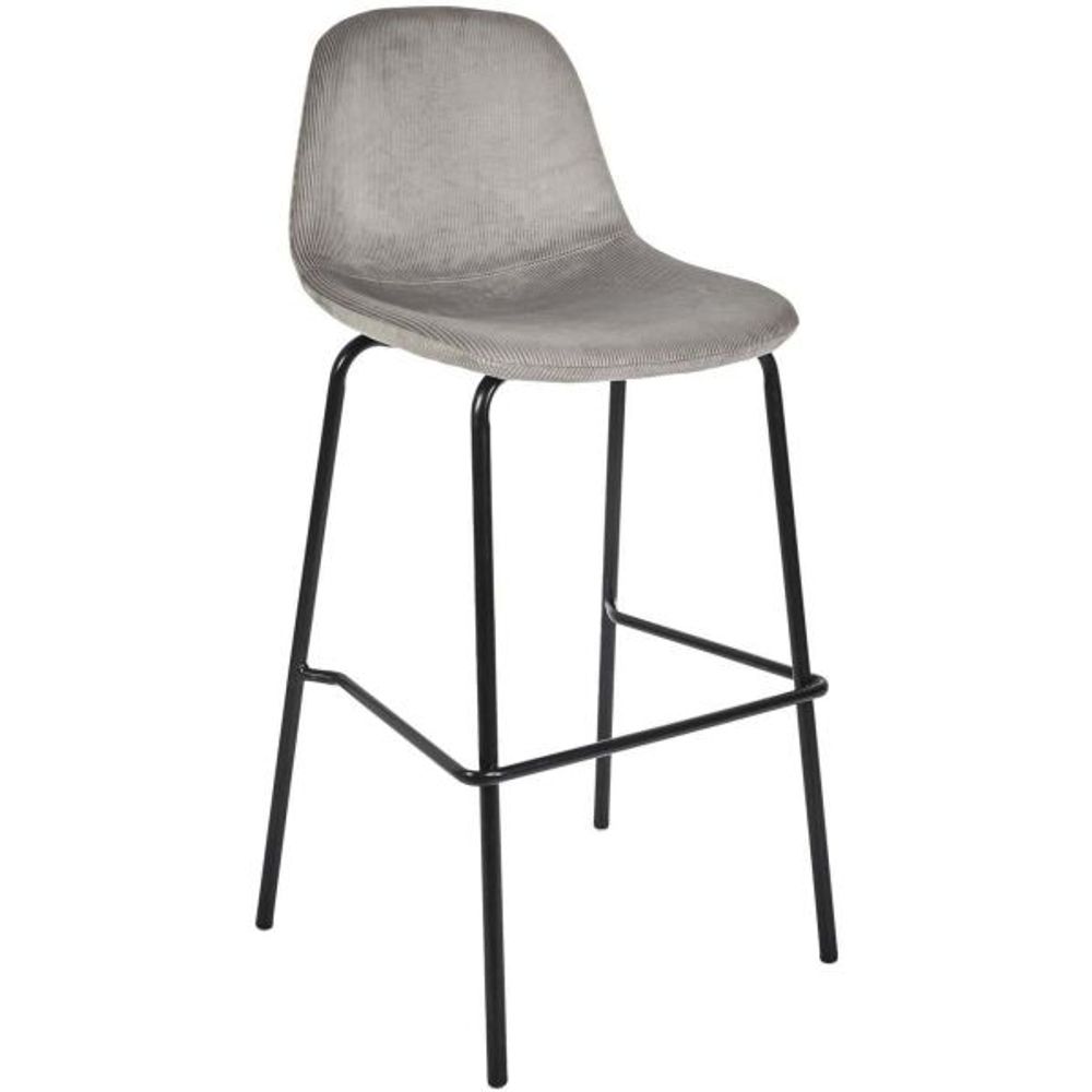 Chaise de bar en velours cotelé giulia gris