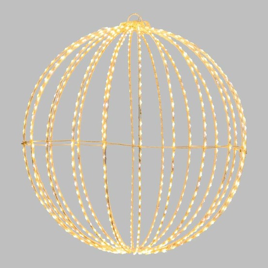 Sphère lumineuse 3d ø40cm blanc silver métal pro 720 micro led flash diamant lotti