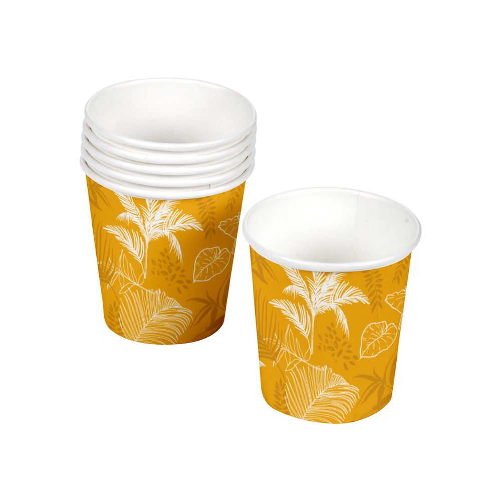 Set de 10 gobelets en carton palmier exotique