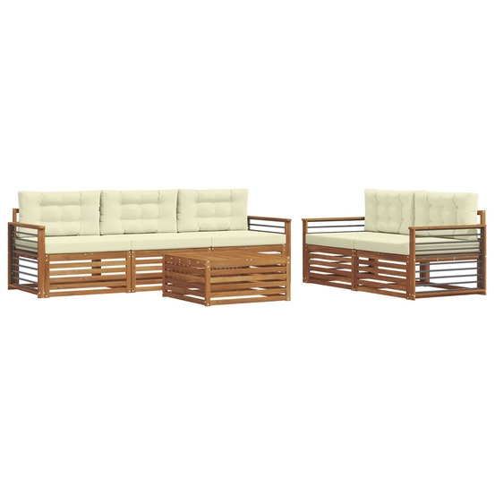 Ensemble de canapés d'extérieur 6 pcs naturel et crème