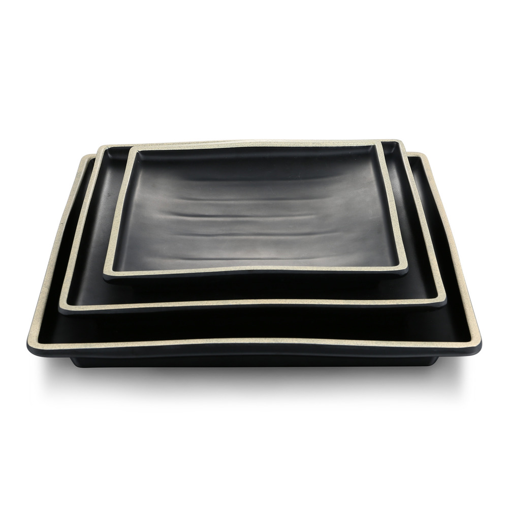 Plat carré terra en mélamine 20,5 à 29 cm - pujadas