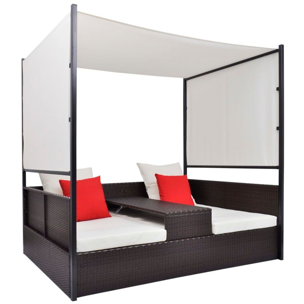 LIT DE JARDIN AVEC AUVENT MA 2-(866820)