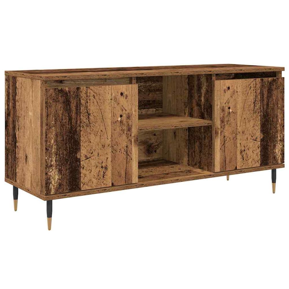 Meuble tv 104 x 35 x 50 cm bois ancien bois d'ingénierie