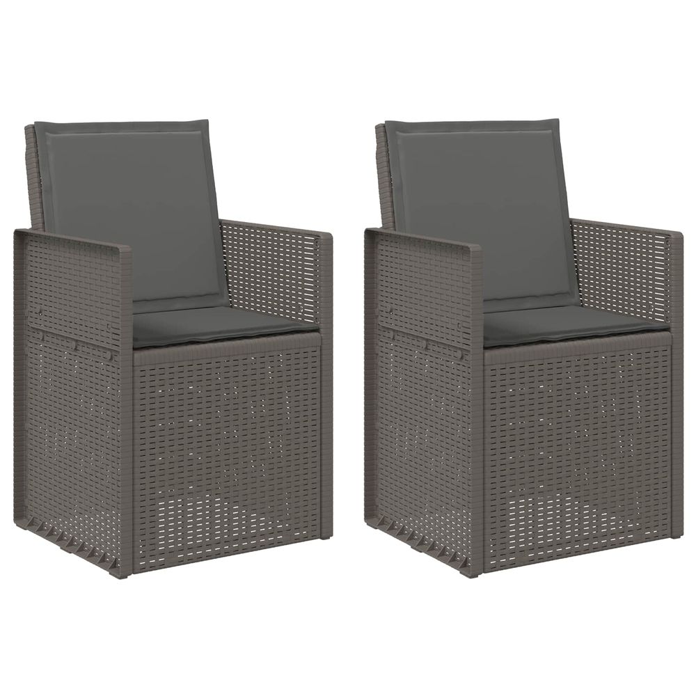 Chaises de jardin salle à manger 2 pc gris clair et anthracite