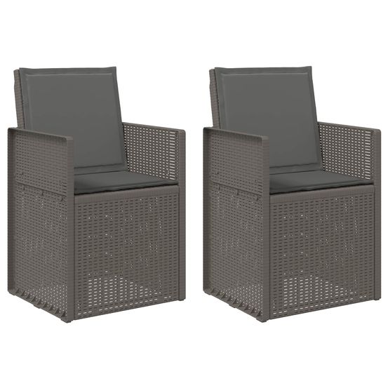 Chaises de jardin salle à manger 2 pc gris clair et anthracite