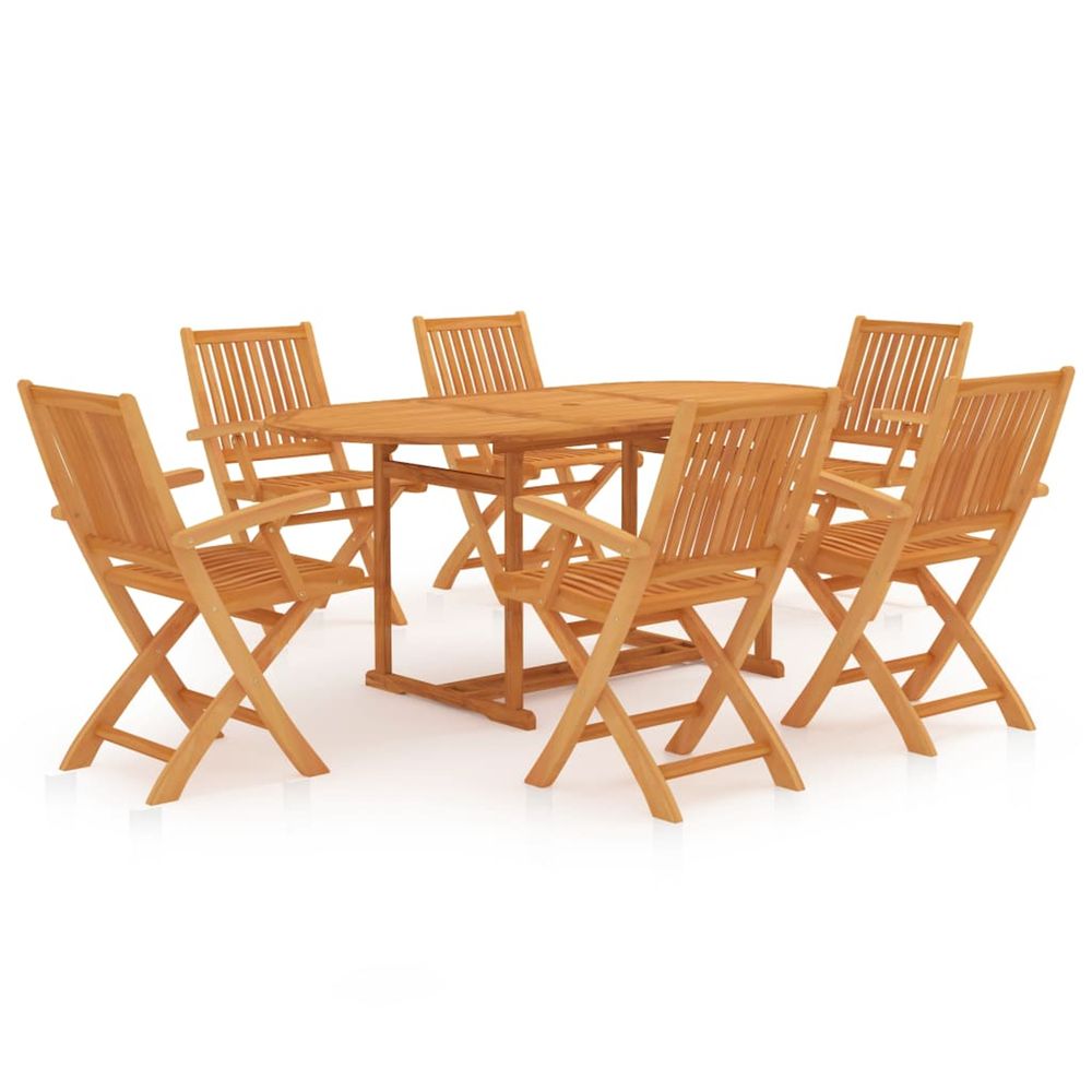 Ensemble à manger de jardin 7 pcs bois de teck massif