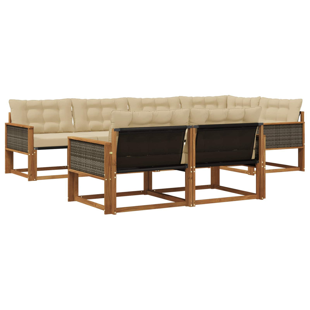 Ensemble de canapés d'extérieur 7 pcs naturel et beige