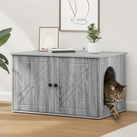 Maison pour chat gris sonoma 85 x 55 x 50 cm bois d'ingénierie