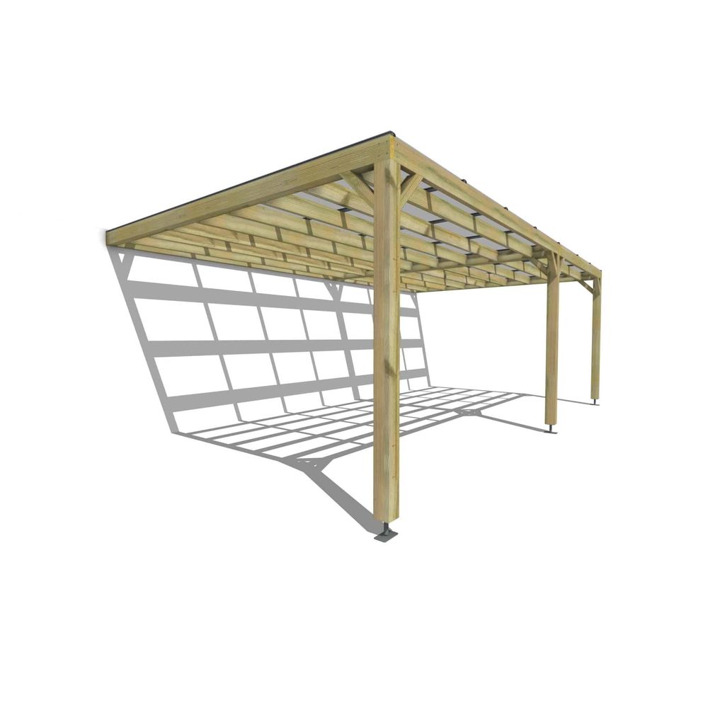 Pergola bois • 7m x 4m • adossée • sens largeur • couverture étanche transparente incluse • livraison comprise