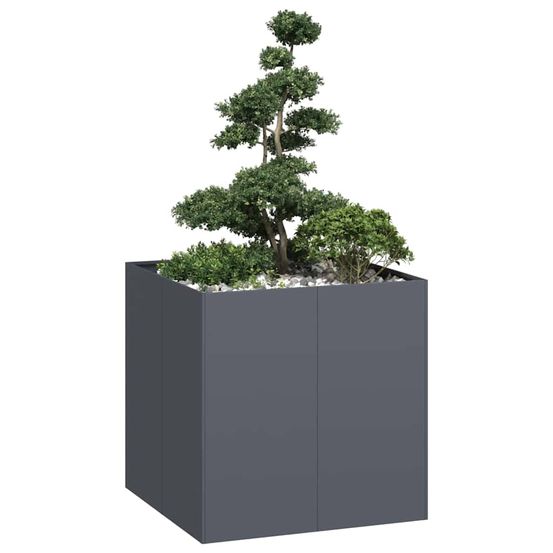 Potager surélevé cubique en acier anthracite 80x80x80 cm