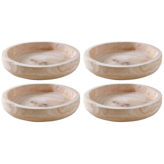 Plateau rond en paulownia (lot de 4)