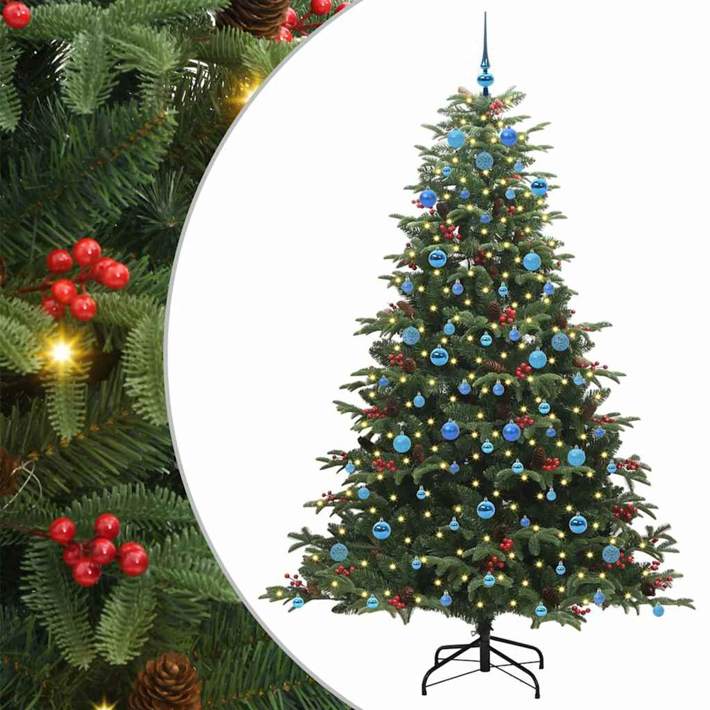 Sapin de noël artificiel vert 210 cm pvc, métal et plastique