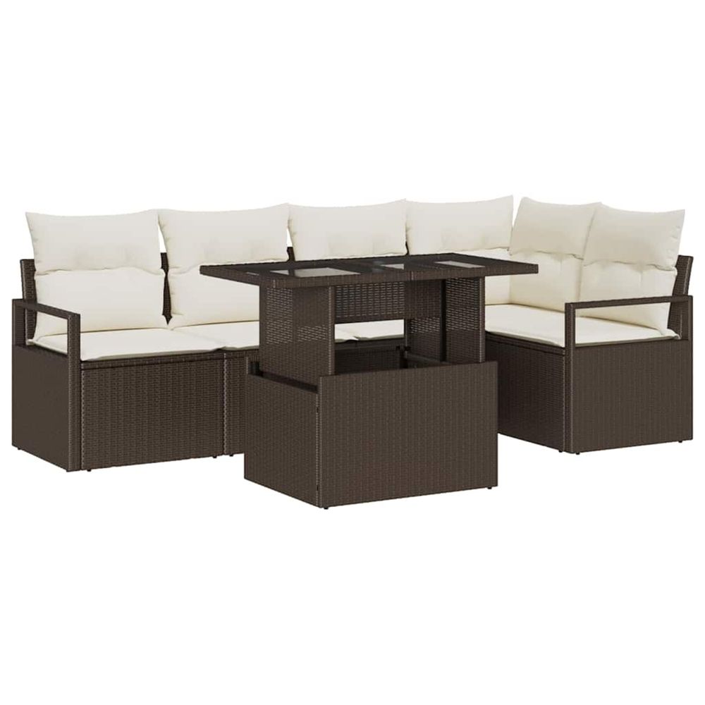Ensemble de canapé de jardin 6 pc 5-nombre de places