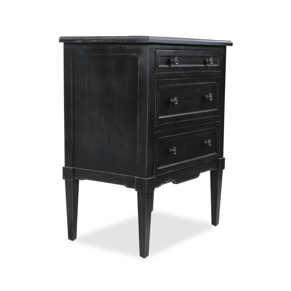 Commode 3 tiroirs bois noir - interior's