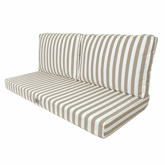 Coussins pour salon de jardin déhoussable 100x50cm rayure beige