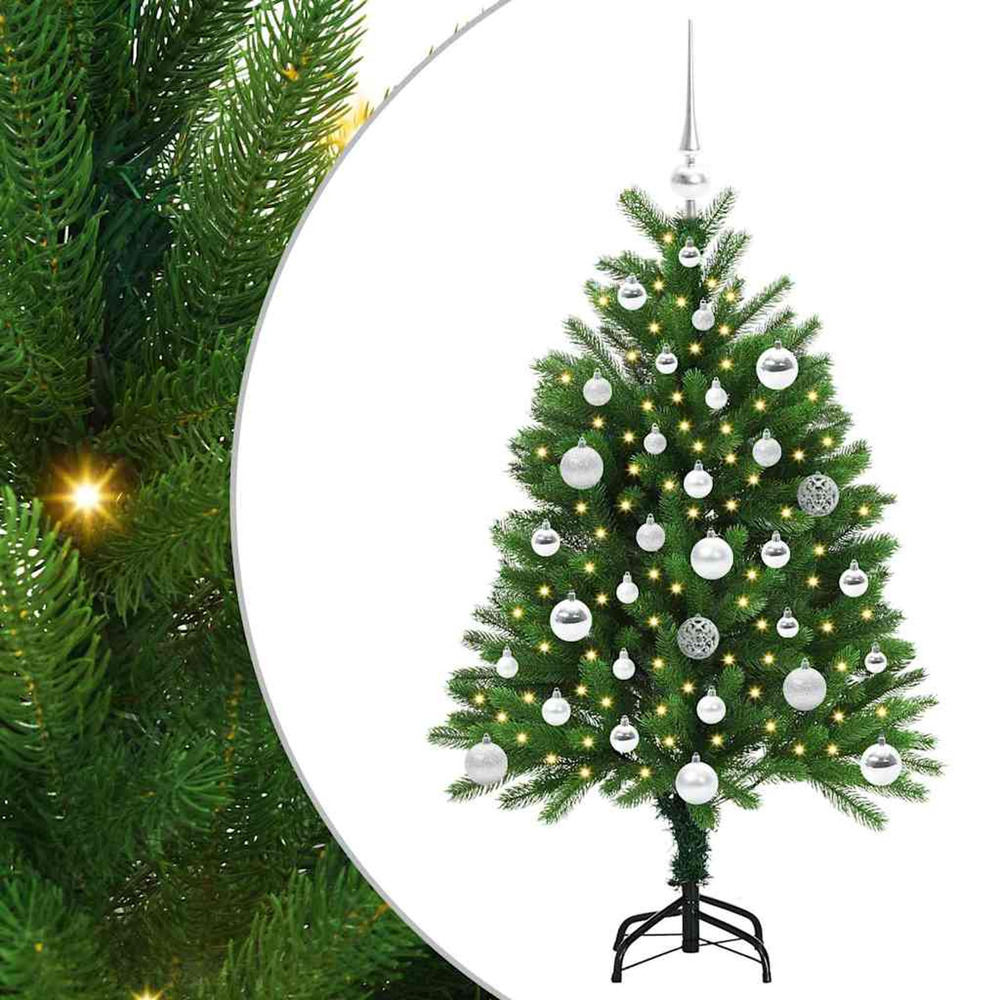 Sapin de noël avec 150 led avec support vert 120 cm pe