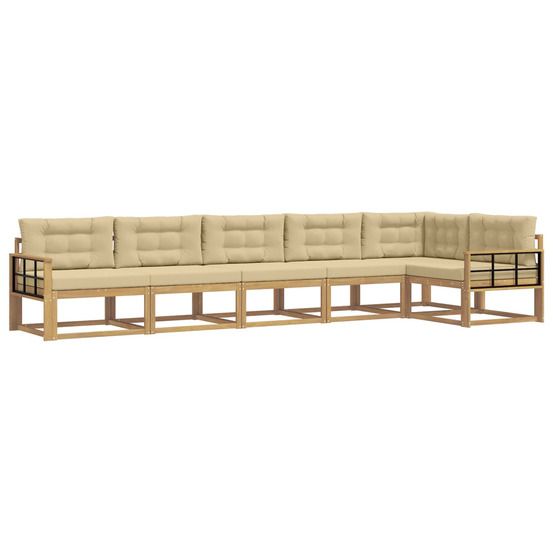 Ensemble de canapés d'extérieur 4 pc blanc et beige polyester