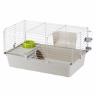 Cage spacieuse pour cochons d'inde cavie 80, système de fermeture sécurité, accessoires inclus, en métal vernis gris et plastique