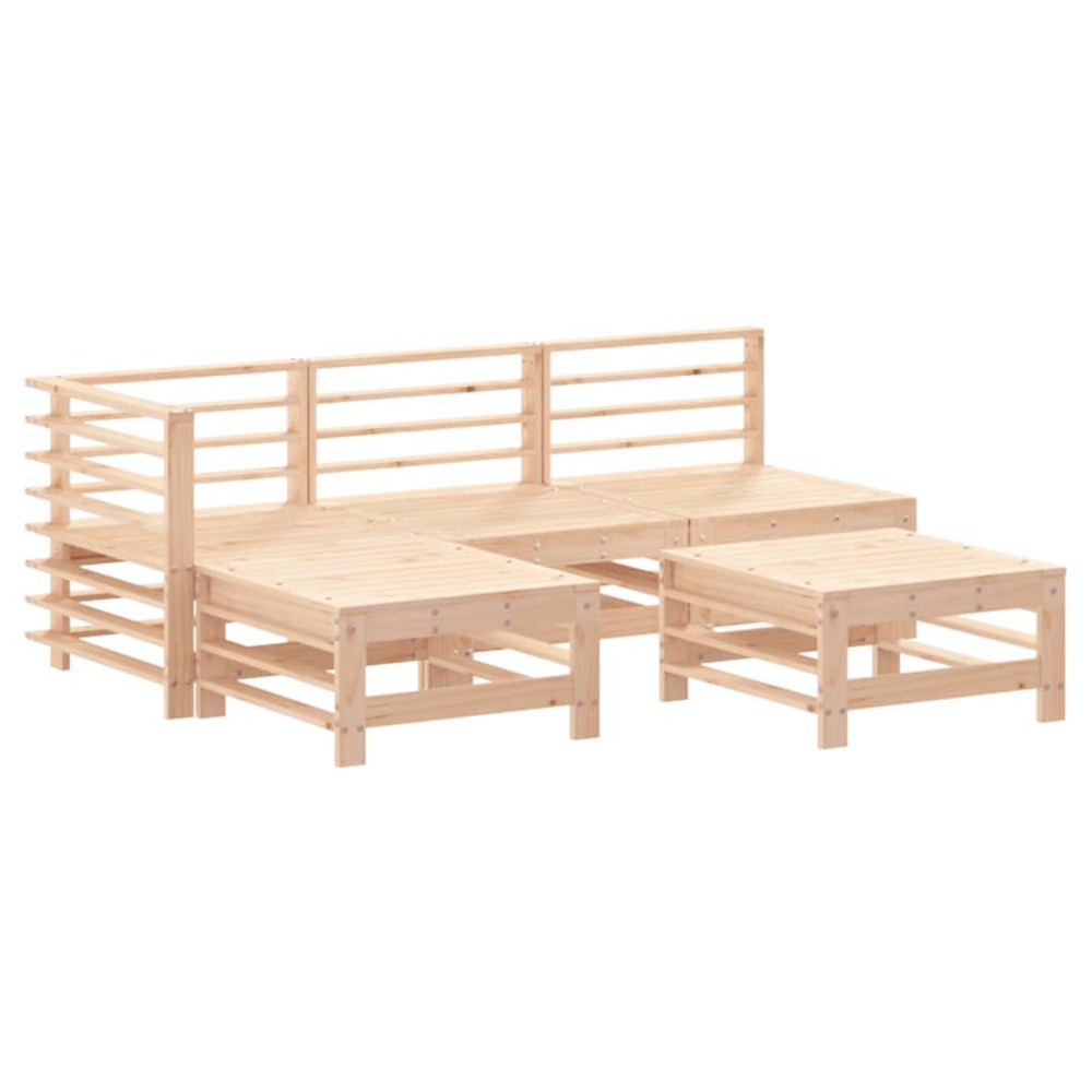 Salon de jardin 5 pcs bois massif de pin