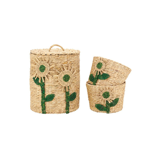 Corbeilles de rangement/ linge fleurs en jacinthe