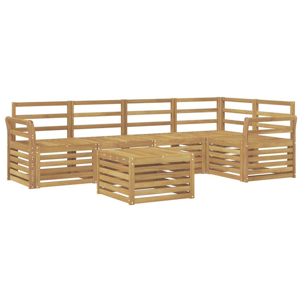 Ensemble de canapés d'extérieur 6 pc blanc bois d'acacia massif